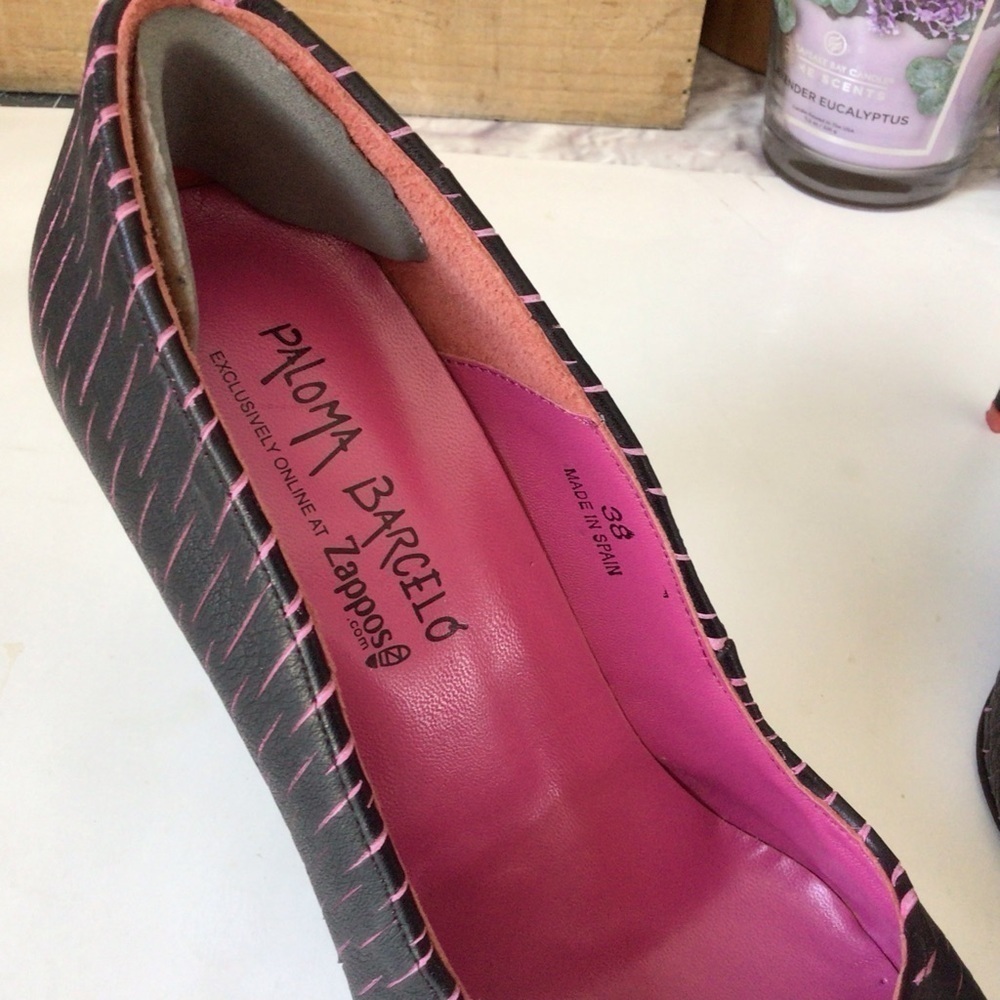 Paloma Barcelo Black Pink Heels - Picture 9 of 10